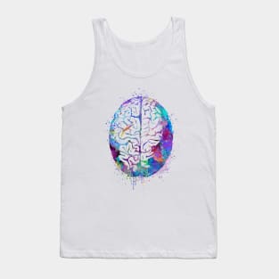 Human Brain Colorful Watercolor Anatomy Gift Tank Top